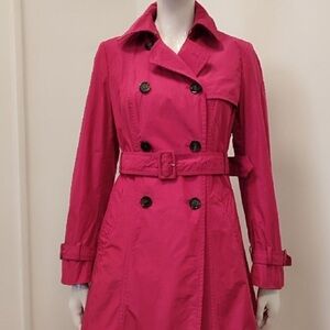 MaxMara Women's Fuchsia Double-Breasted Trench Coat